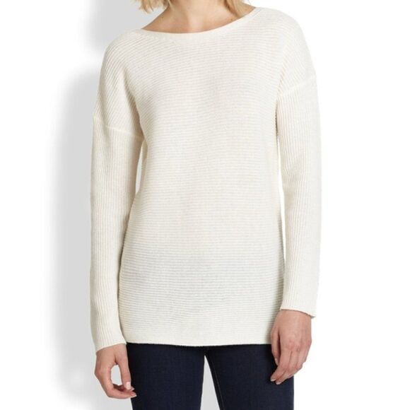 Theory Cream Cotton Cashmere Sweater - Picture 1 of 8